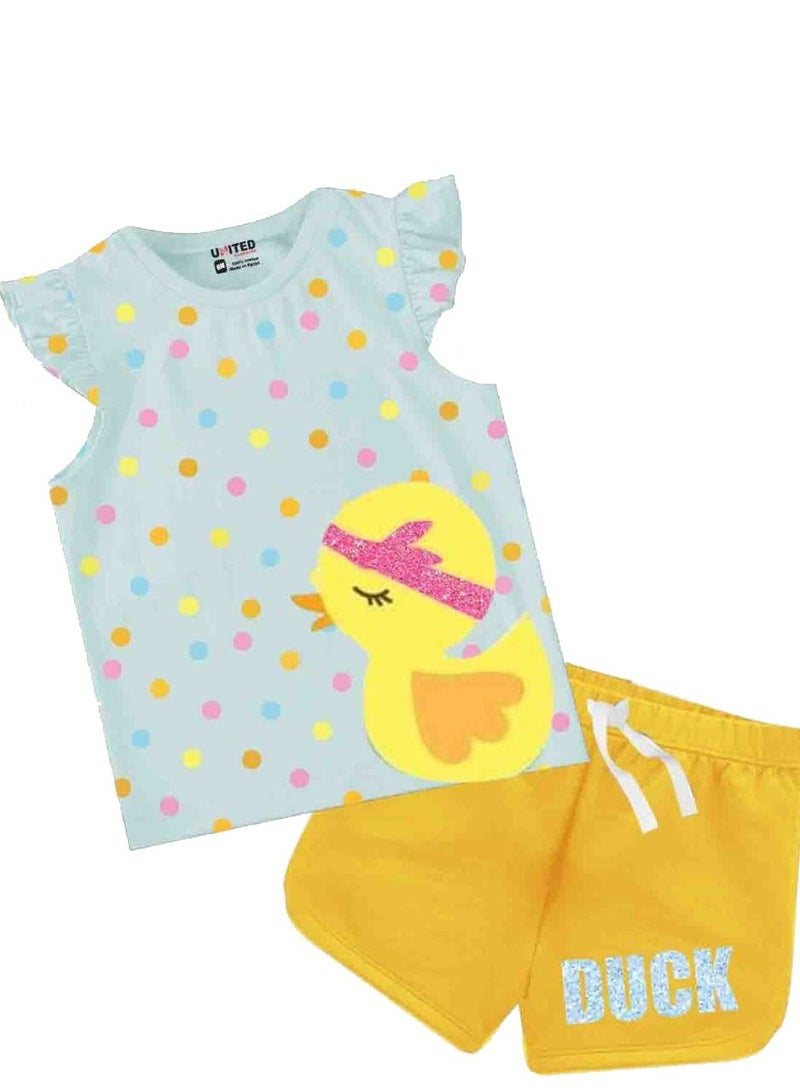 طقم بناتي مكون من قطعتيين