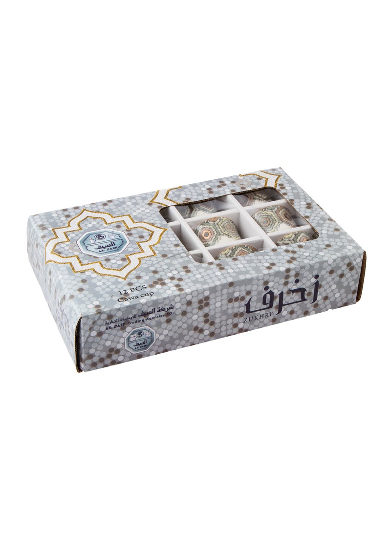 Alsaif A set of Arabic coffee cups, decorated with a modern design, 12 pieces  - Image 3