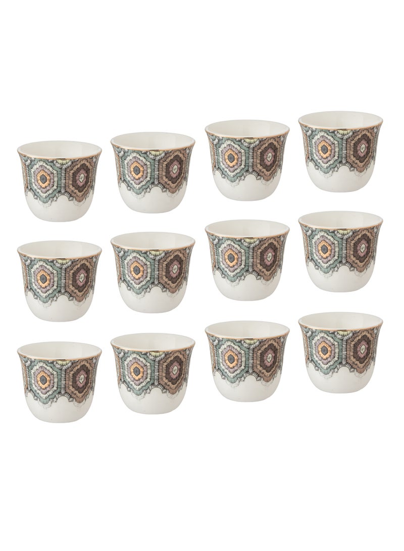 Alsaif A set of Arabic coffee cups, decorated with a modern design, 12 pieces  - Image 1