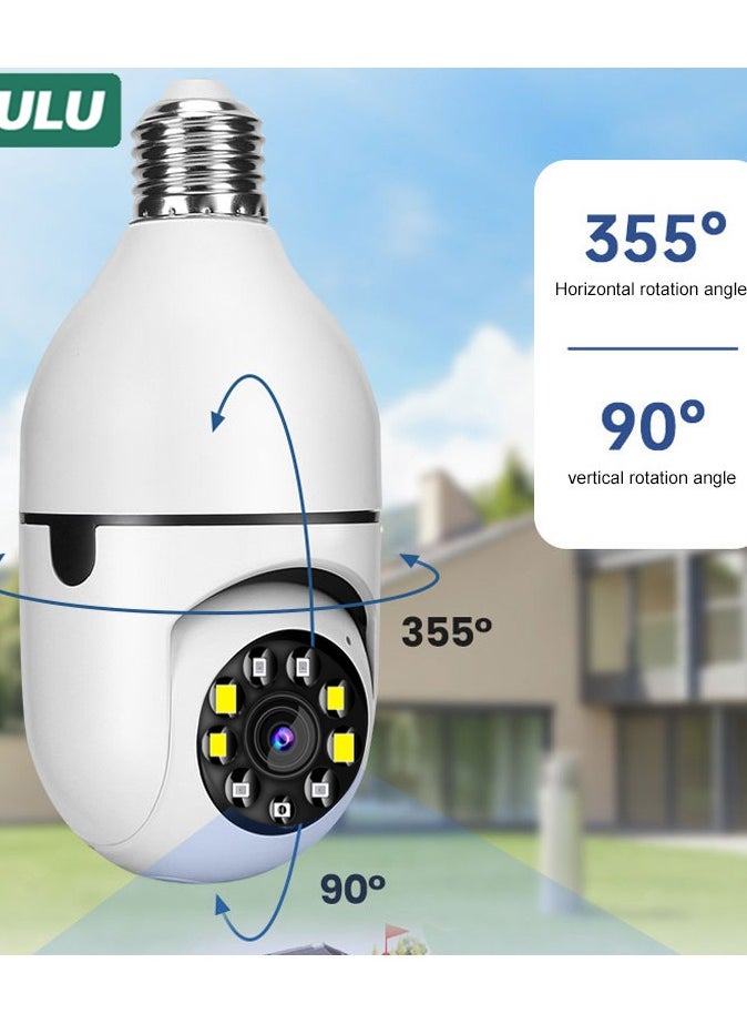 Generic 360° Panoramic WIFI Light Bulb Security 1080P Camera: Infrared, Motion Detection, 2-Way Audio, Ideal for Baby, Elderly  - Image 2
