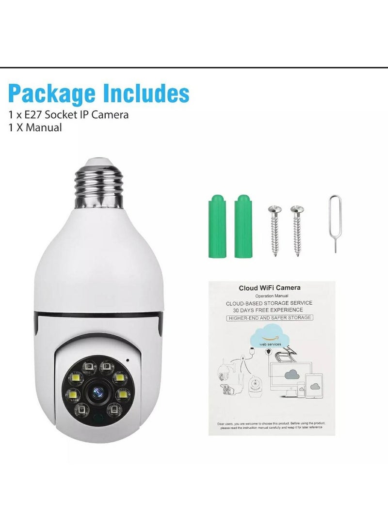 Generic 360° Panoramic WIFI Light Bulb Security 1080P Camera: Infrared, Motion Detection, 2-Way Audio, Ideal for Baby, Elderly  - Image 3
