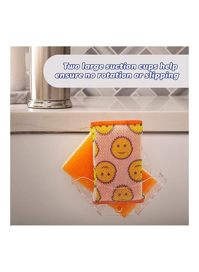 Sponge Caddy Holder With Suction Cups And Smart Storage 