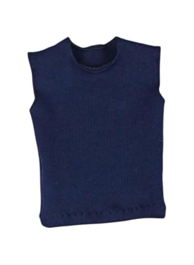 1/6 Male Figure T Shirt Sleeveless Vest Outfits Short Sleeve Doll Clothes Mini for 12 inch Accs Male Action Figures Dress up, Blue - Image 1