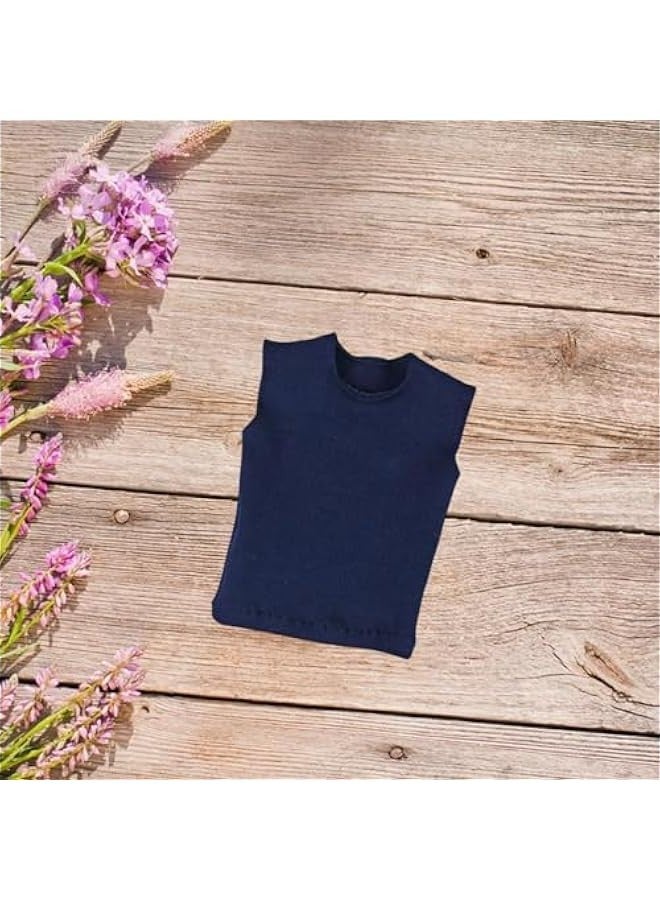 1/6 Male Figure T Shirt Sleeveless Vest Outfits Short Sleeve Doll Clothes Mini for 12 inch Accs Male Action Figures Dress up, Blue - Image 4