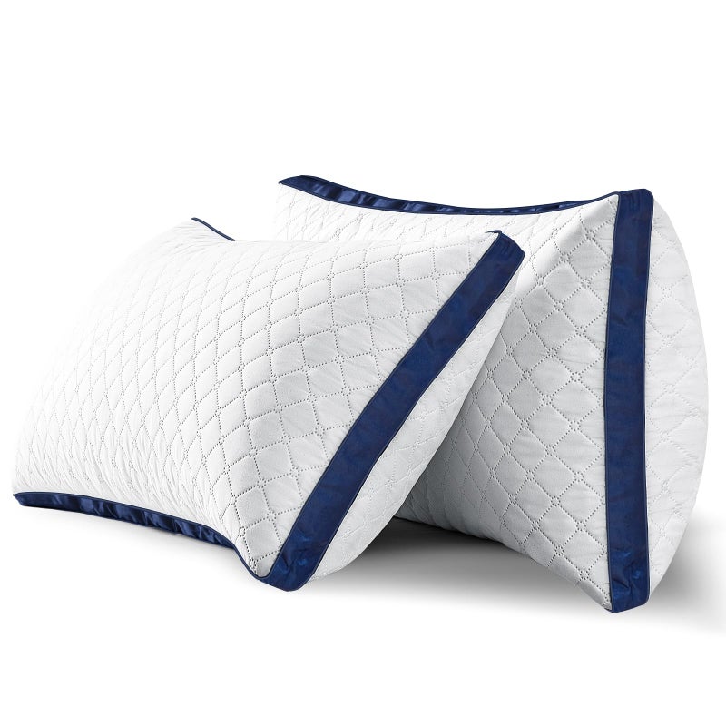 Slybear Pillows 2 Pack Hotel Quality Bed Pillows with Down Alternative for Neck and Shoulder Pain Supportive Hypoallergenic Skinfriendly Standard Pillows for SideBackStomach Sleeper 42 x 70cm