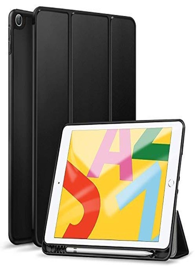 Robustrion Smart Flexible Trifold Flip Stand Case Cover with Pencil Holder for New iPad 9.7 inch 2018/2017 6th/5th Generation - Black - Image 1