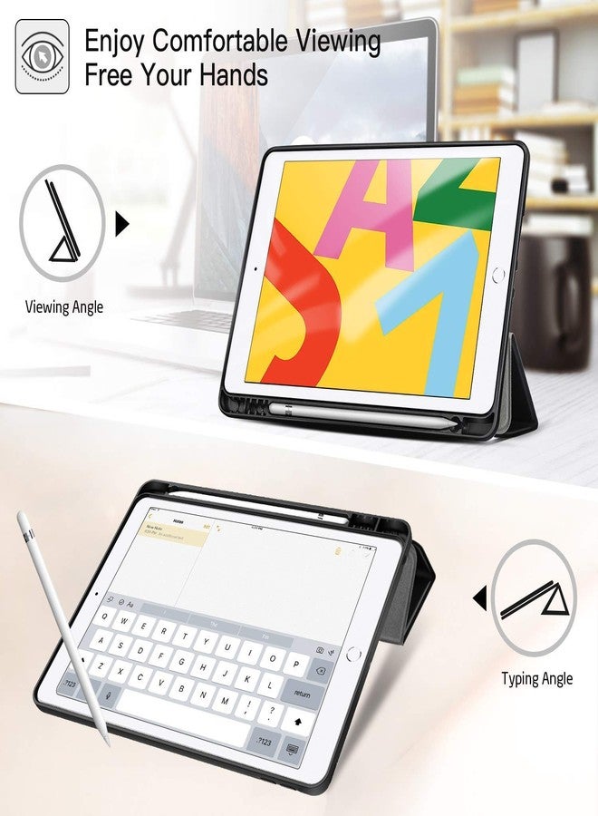 Robustrion Smart Flexible Trifold Flip Stand Case Cover with Pencil Holder for New iPad 9.7 inch 2018/2017 6th/5th Generation - Black - Image 3