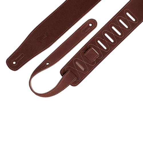 Levy's Leathers Simply Suede Series 2.5" Hand-Brushed Natural Dye Guitar Strap; Rust (MS26-RST) - Image 2