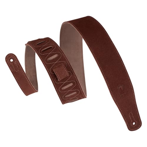 Levy's Leathers Simply Suede Series 2.5" Hand-Brushed Natural Dye Guitar Strap; Rust (MS26-RST) - Image 1