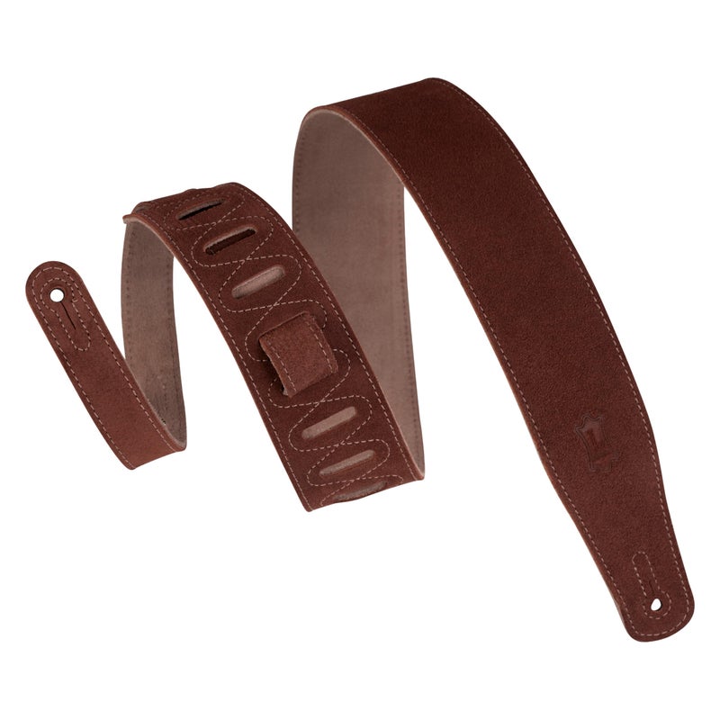 Levy's Leathers Simply Suede Series 2.5" Hand-Brushed Natural Dye Guitar Strap; Rust (MS26-RST) - Image 5