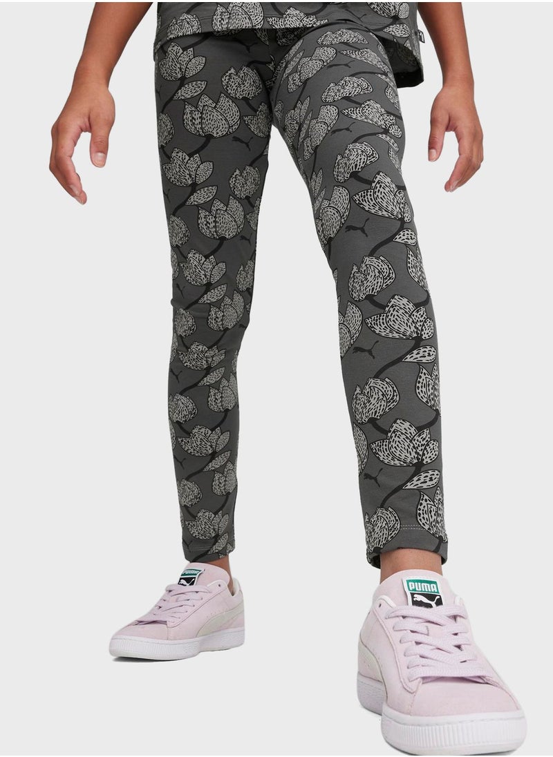 PUMA - Kids Essential Blossom All Over Printed Leggings - Image 1
