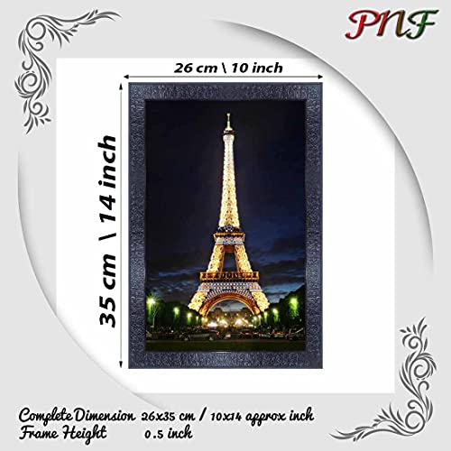 pnf Poster And Frames Eiffel Tower Portrait Scenery Wooden Photo Frame With Acrylic Sheet | Living Room, Bedroom | Home Decoration Item | Best Gifting Option (10x14inch Multicolour,Synthetic) 8397 - Image 2