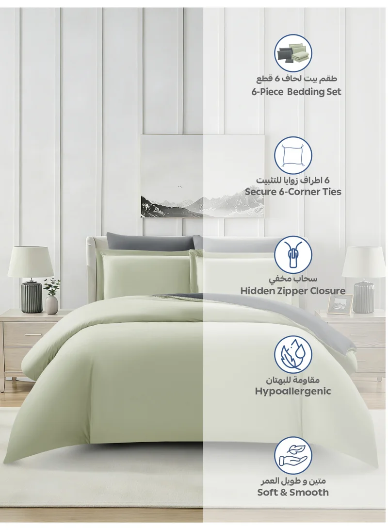 Donetella KING (200x200 cm) Solid Duvet Cover Set, Fits 200 × 200 cm Bed, King Size 6-Piece Set, Brushed Microfiber Without Filler  | Best Price UAE