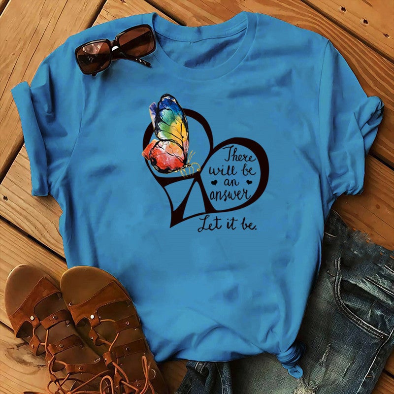 2020 AliExpress wish ebay Amazon foreign trade independent station womens Christmas Animal Flower short sleeve Hole Blue 