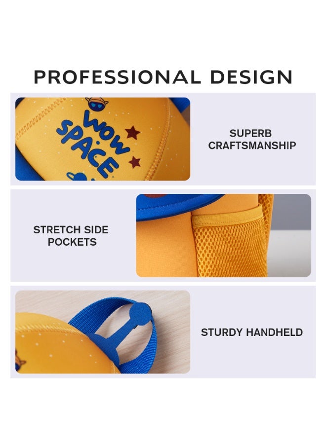 Nohoo حقيبة مدرسية/نشاط للأطفال من نوهوا 3D بشكل UFO لطيف 10" - أصفر - Image 2