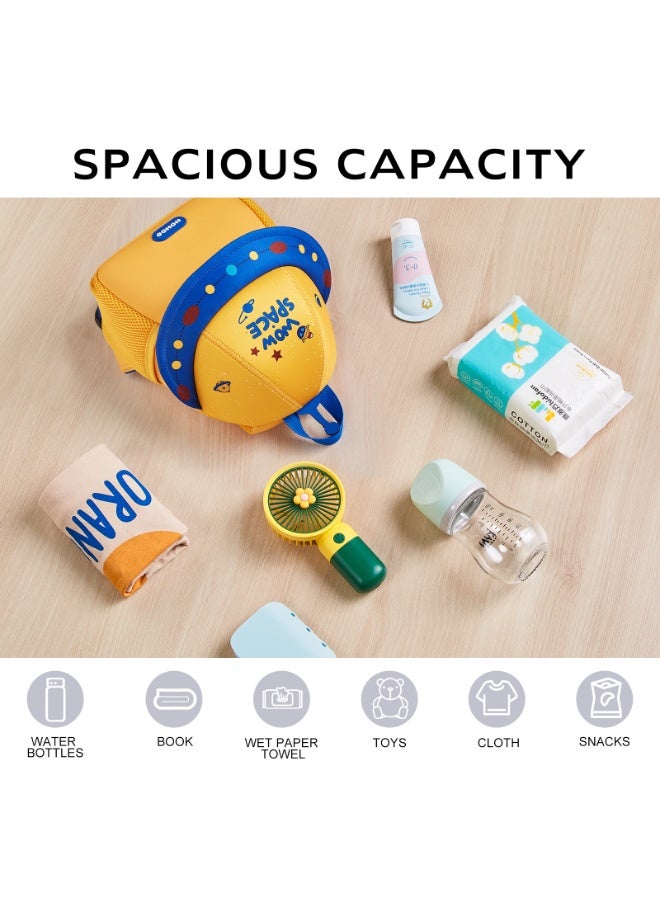 Nohoo حقيبة مدرسية/نشاط للأطفال من نوهوا 3D بشكل UFO لطيف 10" - أصفر - Image 4