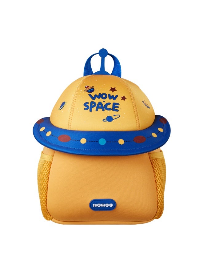 Nohoo حقيبة مدرسية/نشاط للأطفال من نوهوا 3D بشكل UFO لطيف 10" - أصفر - Image 1