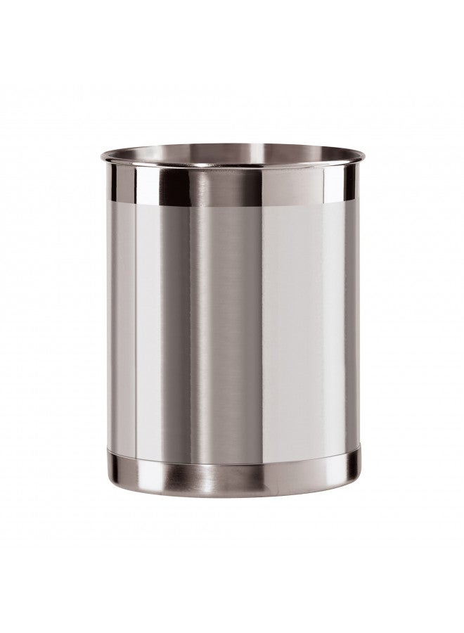 Oggi Stainless Steel Utensil Holder - 5" Diameter, Utensil Caddy, Weighted Base for Stability - Larger-Sized Utensil Crock and Countertop Utensil Organizer, Stainless Steel - Image 2
