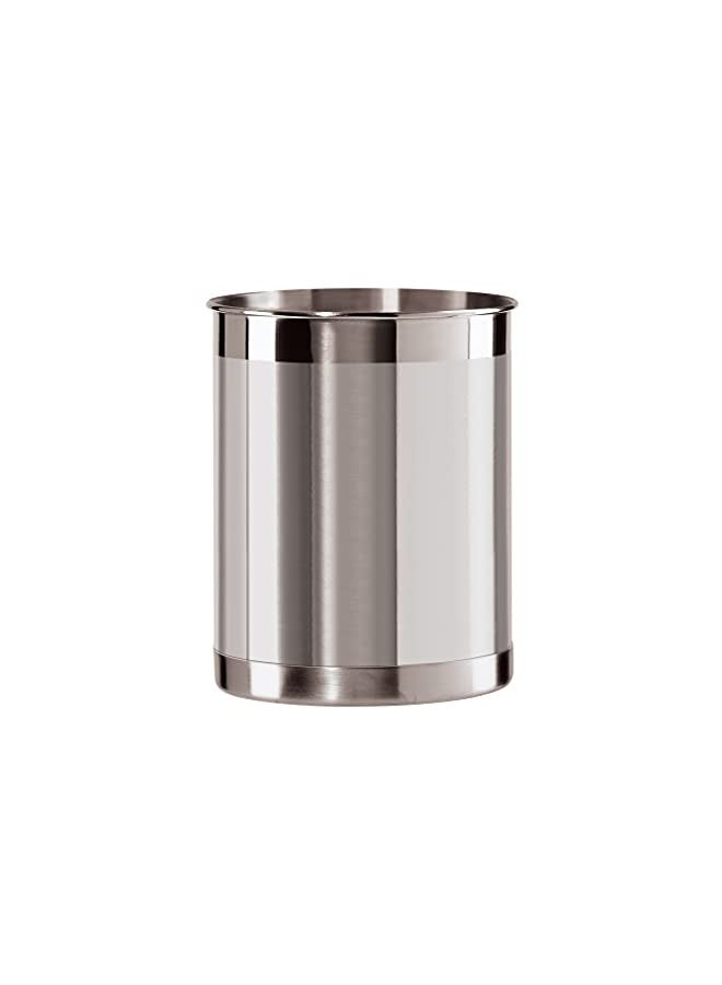 Oggi Stainless Steel Utensil Holder - 5" Diameter, Utensil Caddy, Weighted Base for Stability - Larger-Sized Utensil Crock and Countertop Utensil Organizer, Stainless Steel - Image 1