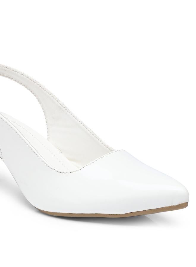 GNIST GNIST Plain Pointed Toe Kitten Heel Slingback Shoes  - Image 3