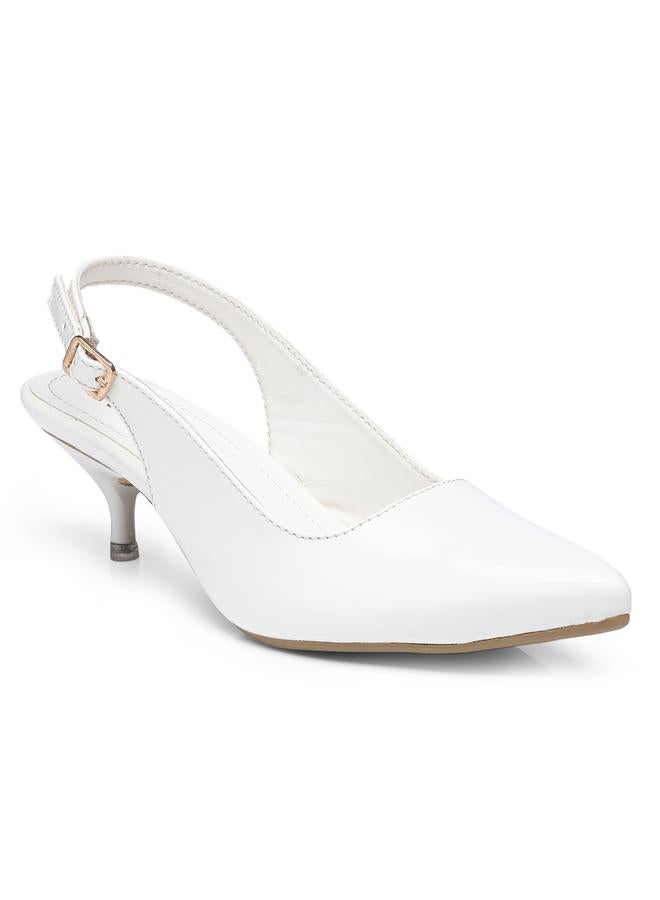GNIST GNIST Plain Pointed Toe Kitten Heel Slingback Shoes  - Image 2