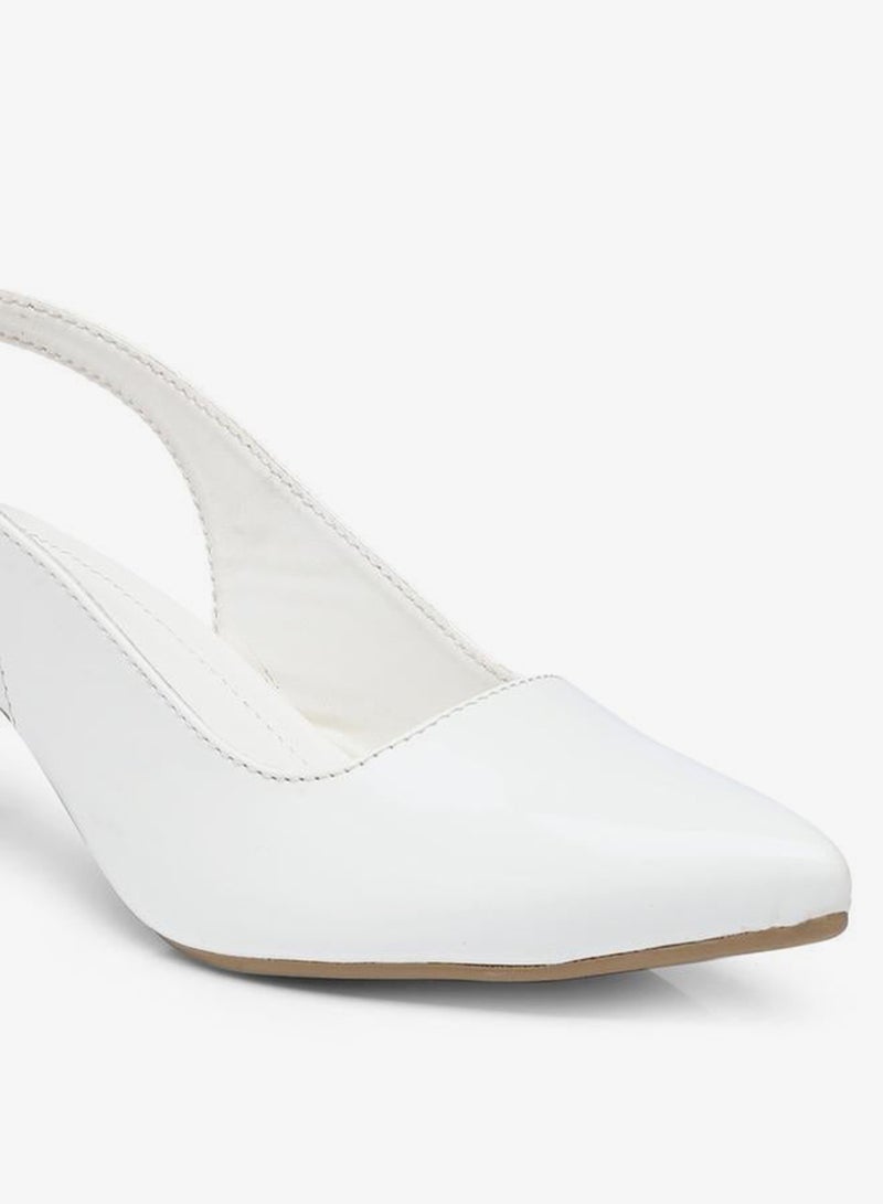 جنيست حذاء نسائي بكعب رفيع مدبب من الأمام بحزام خلفي - Image 3