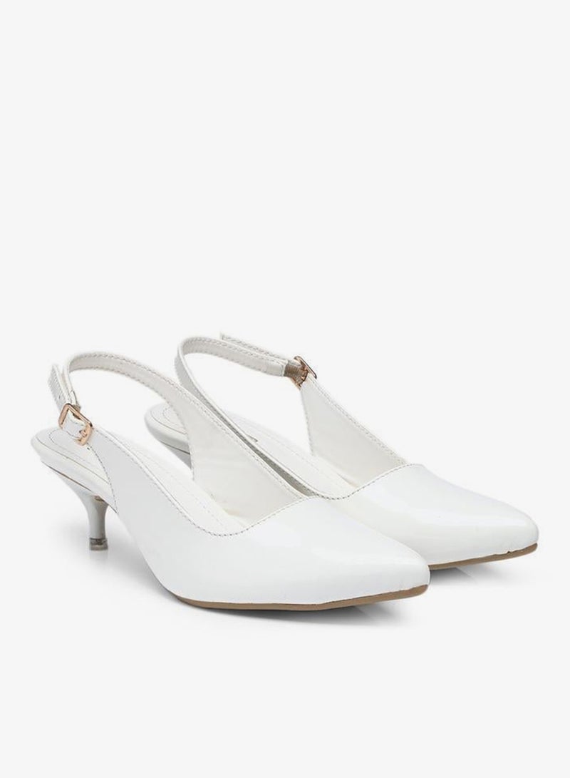 جنيست حذاء نسائي بكعب رفيع مدبب من الأمام بحزام خلفي - Image 4