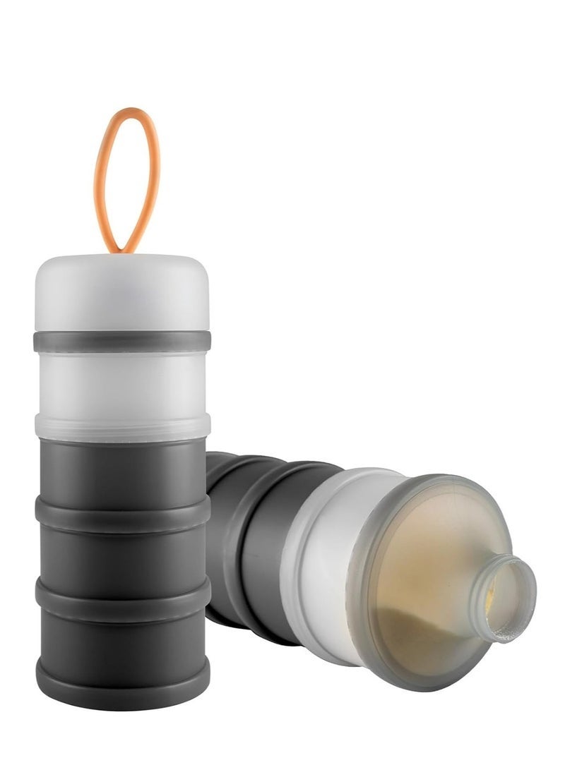 موزع حليب الأطفال أثناء التنقل، حاوية حليب أطفال محمولة، حاويات وجبات خفيفة للأطفال غير قابلة للانسكاب وقابلة للتكديس، لون رمادي - Image 1