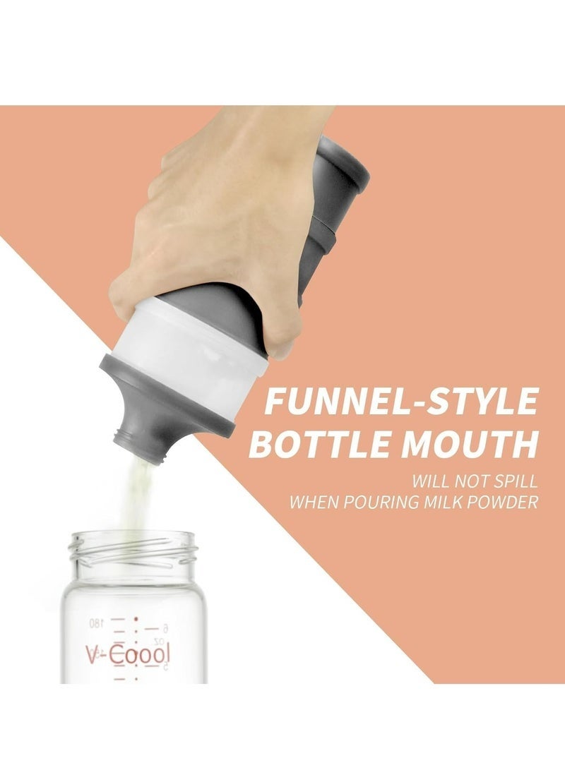 موزع حليب الأطفال أثناء التنقل، حاوية حليب أطفال محمولة، حاويات وجبات خفيفة للأطفال غير قابلة للانسكاب وقابلة للتكديس، لون رمادي - Image 5