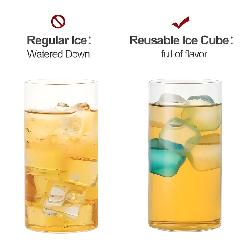 MaruHub 12pcs Reusable Plastic Ice Cubes Filled with Pure Water BPAFree Easy to Freeze Durable NonDiluting Perfect for Home Outdoor Parties BBQs Chilling Whiskey Cocktails and Drinks Multicolor - Image 2