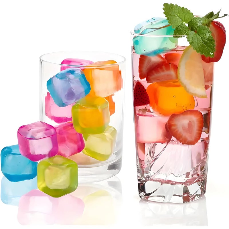 MaruHub 12pcs Reusable Plastic Ice Cubes Filled with Pure Water BPAFree Easy to Freeze Durable NonDiluting Perfect for Home Outdoor Parties BBQs Chilling Whiskey Cocktails and Drinks Multicolor - Image 5