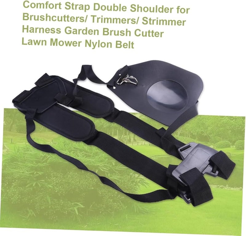 حزام الكتف المزدوج القابل للتعديل من النايلون لحشاشة الحديقة وجزازة العشب وآلة التشذيب باللون الأسود - Image 4