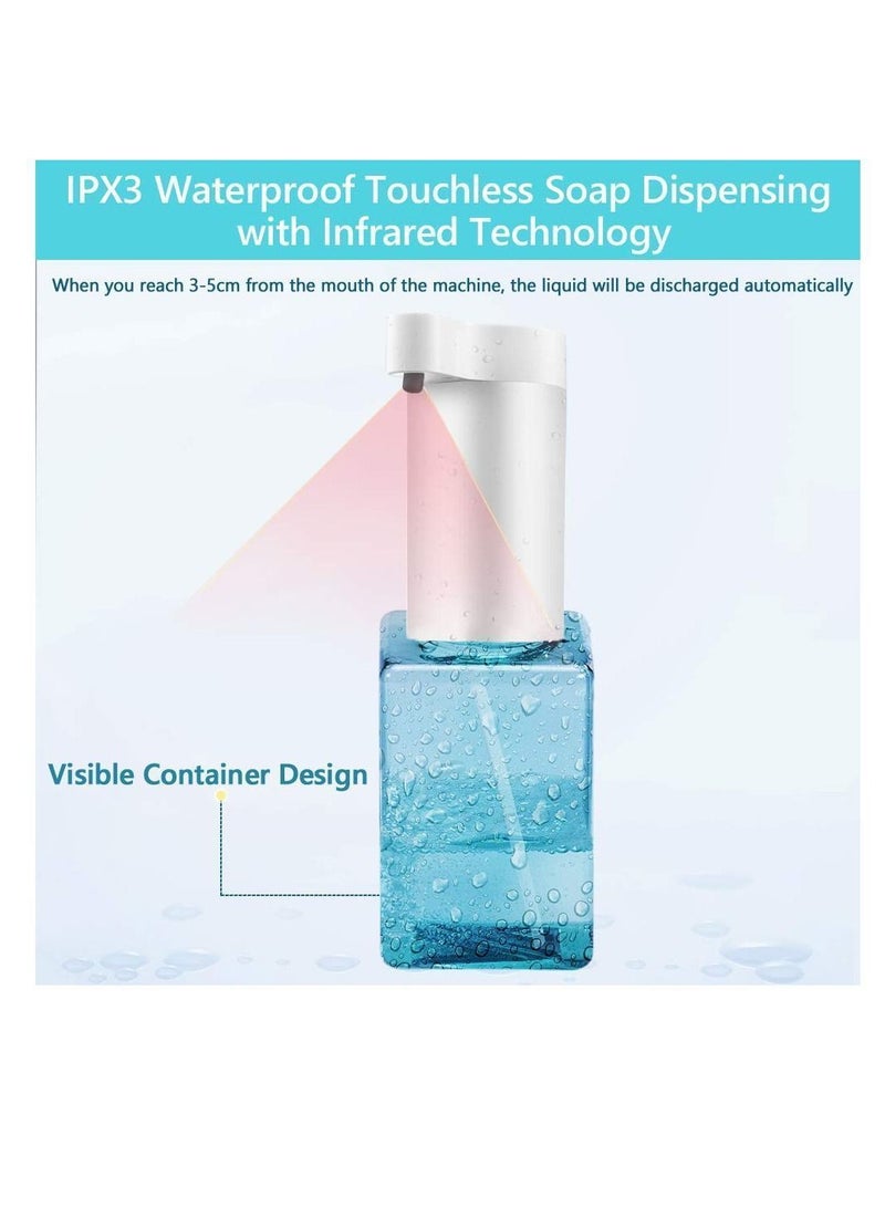 USB Rechargeable Hand Sanitizer Gel Dispenser, 17.6oz/500ml IPX3 Waterproof Automatic Touchless Soap Dispenser Suitable for All Apply to Home Bath Office Restaurant Hotel Entrance - Image 3