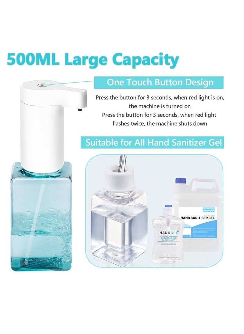 USB Rechargeable Hand Sanitizer Gel Dispenser, 17.6oz/500ml IPX3 Waterproof Automatic Touchless Soap Dispenser Suitable for All Apply to Home Bath Office Restaurant Hotel Entrance - Image 2