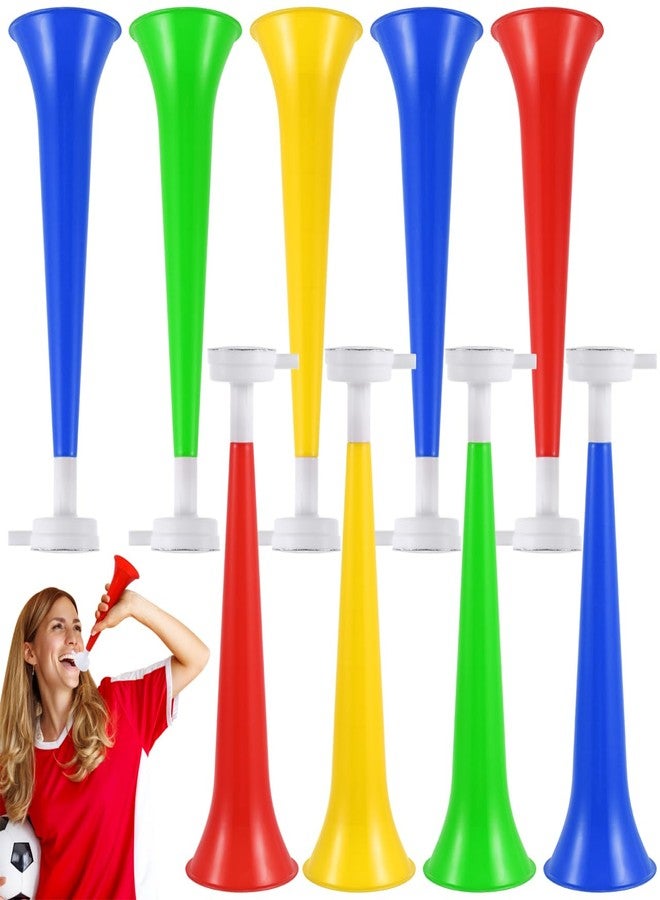 Garneck 10Pcs Plastic Stadium Horns, Trumpet Horns, Blow Horn Noise Makers Cheering Props for Sporting Events Games Graduation Party, Random Color - Image 1