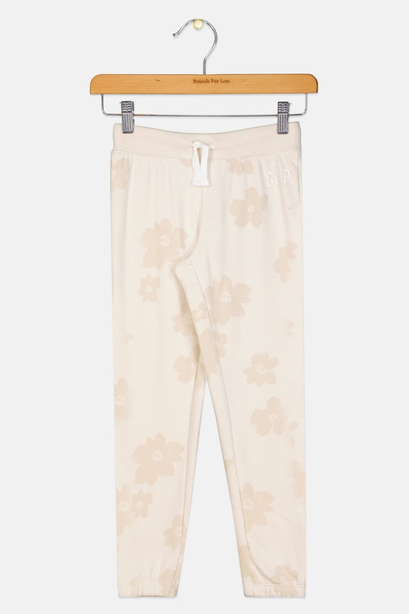 GAP Kids Girl Floral Pull On Jogger Pants Beige  - Image 1