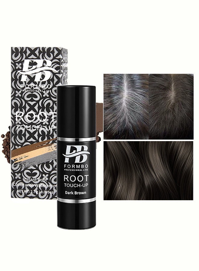 FORMBO Root Touch-Up Stick, Instant Gray Hair Coverage, Waterproof Long-Lasting Hair Color Concealer, #Dark Brown - Image 1