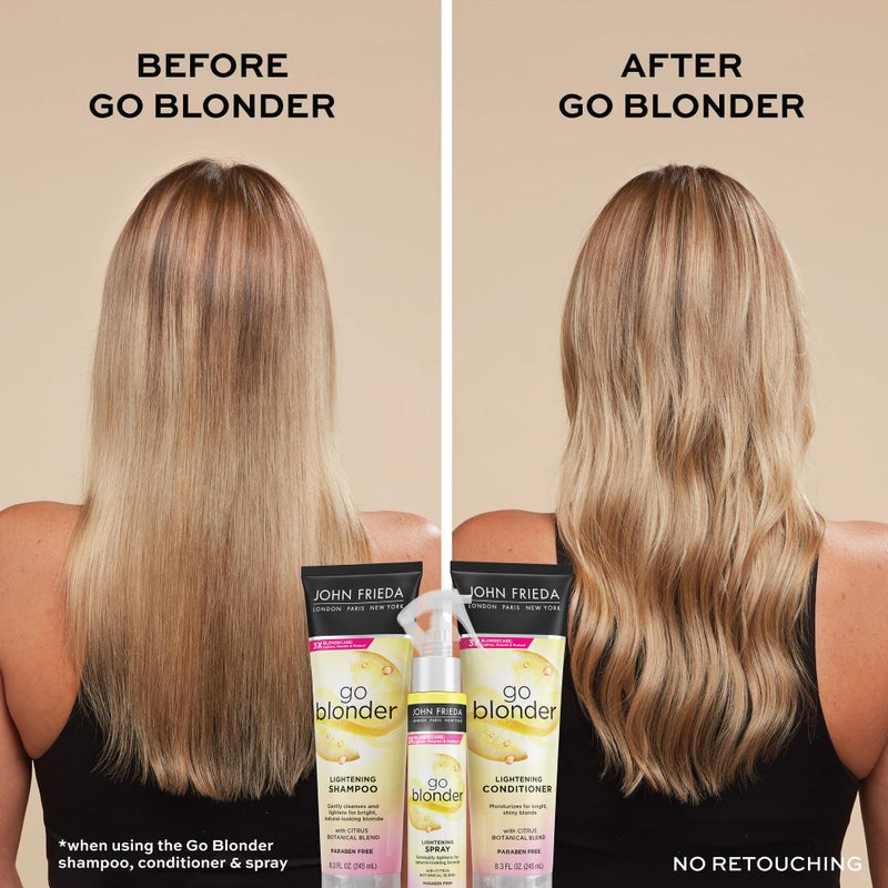 John Frieda Go Blonder Lightening Spray, Controlled Hair Lightener to Gradually Lighten Hair, with Citrus and Chamomile BlondMend Technology, 3.5 Oz - Image 2