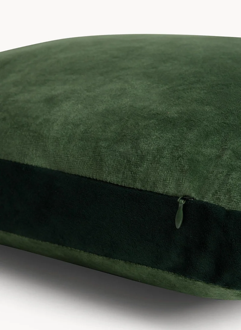 كوينكاسا Velvet Cushion 45x45 cm Soft Luxury Cushion Grey