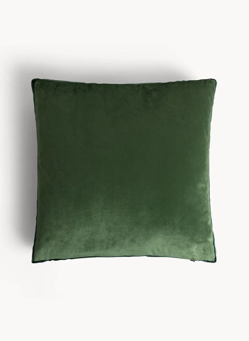 كوينكاسا Velvet Cushion 45x45 cm Soft Luxury Cushion Grey