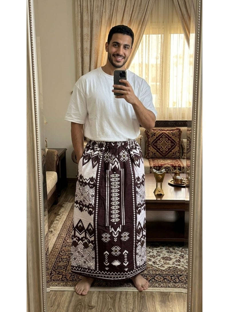 Elastic waist wrap with side pocket for men, men's towel wrap, very comfortable and cool summer men's sarong, suitable for home, sleep, athletes, and prayer times. - Image 1