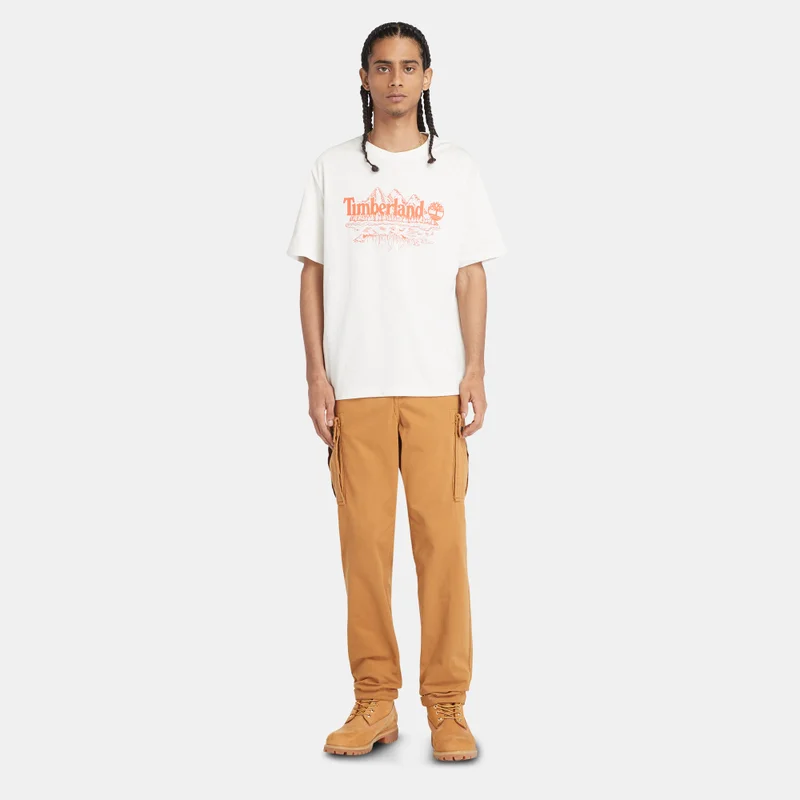 Timberland White Men's Graphic Slub T-Shirt for Men | Best Price UAE