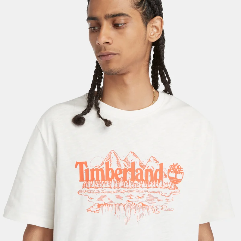 Timberland White Men's Graphic Slub T-Shirt for Men | Best Price UAE