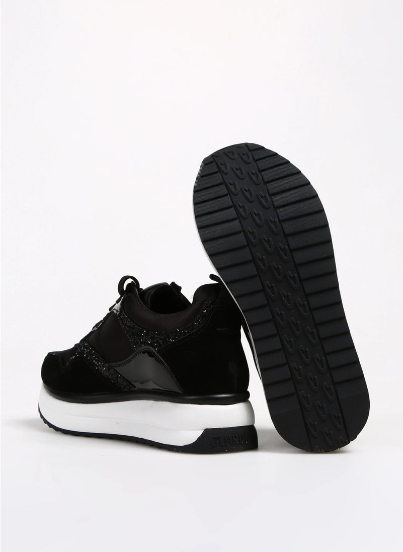 Alberto Guardiani Black Women's Suede Sneaker Louise 0170  - Image 3