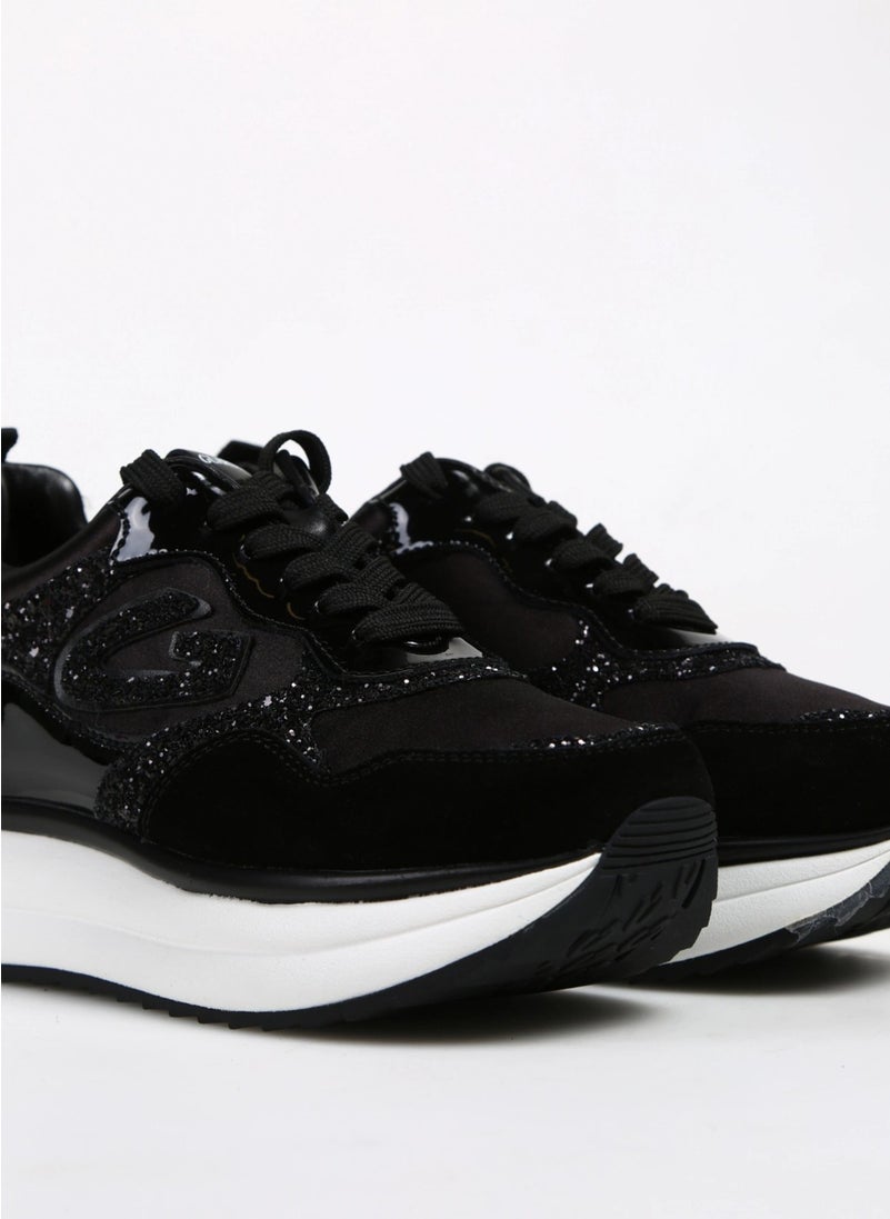 Alberto Guardiani Black Women's Suede Sneaker Louise 0170  - Image 2