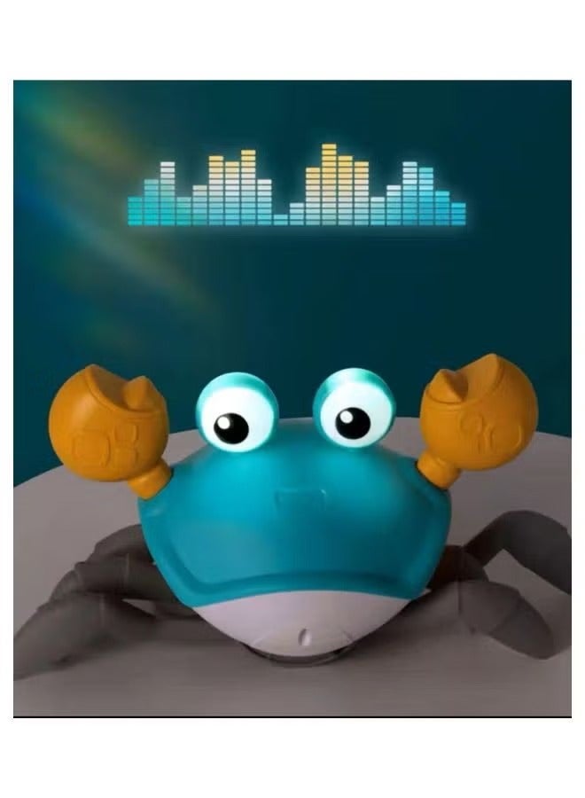 Electric Runaway Crab Crawling Baby Toy With Music And LED Light Up Toddler Interactive Learning Development Automatically Avoid Obstacles For Babies Toddlers Kids