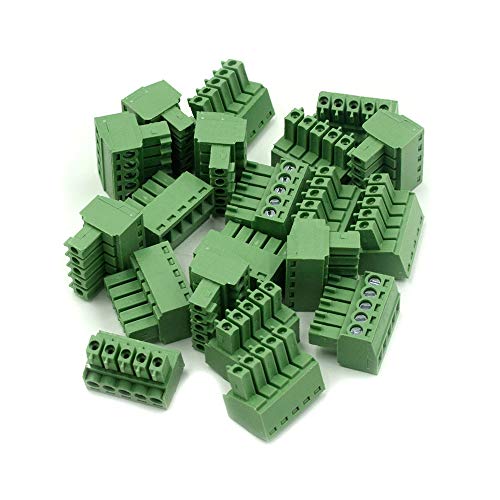 Hxchen 5-Pin 300V KF2EDGK 3.5mm Pitch PCB Screw Terminal Block Connector Green - (20 Pcs) - Image 4