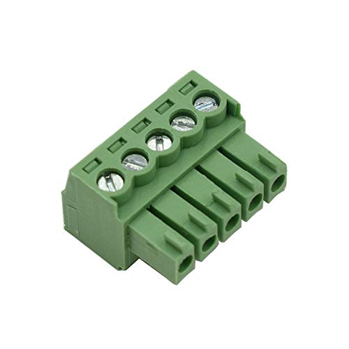 Hxchen 5-Pin 300V KF2EDGK 3.5mm Pitch PCB Screw Terminal Block Connector Green - (20 Pcs) - Image 2