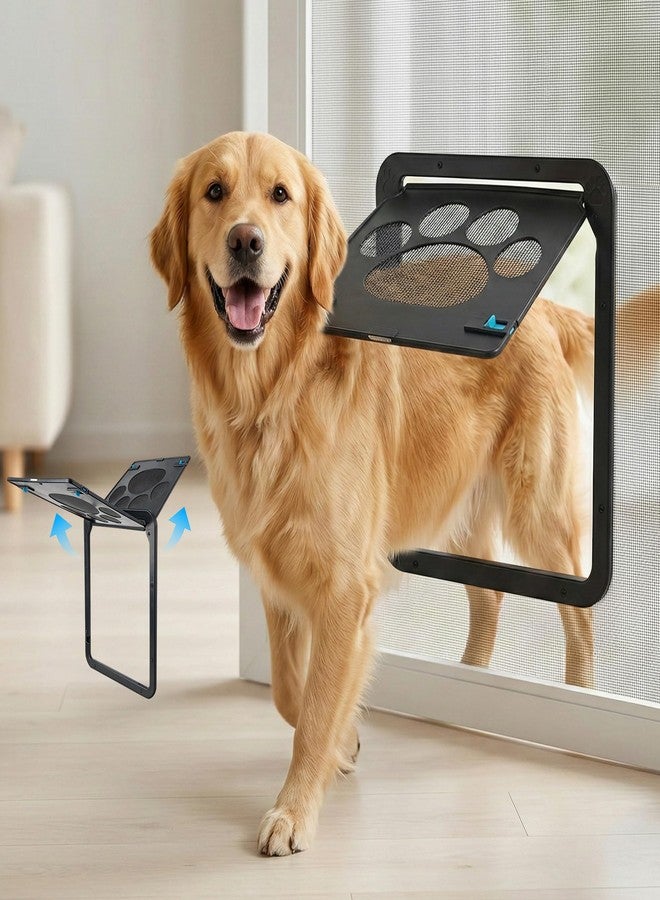 باب PetPrime للكلاب، مناسب للأبواب الشبكية ذات الفتحة الجانبية، مقاس 12×14 بوصة، مزود بقفل وإغلاق تلقائي مغناطيسي، باب كبير للكلاب، مناسب للأبواب الشبكية المنزلقة، سهل التركيب، كبير الحجم. - Image 1