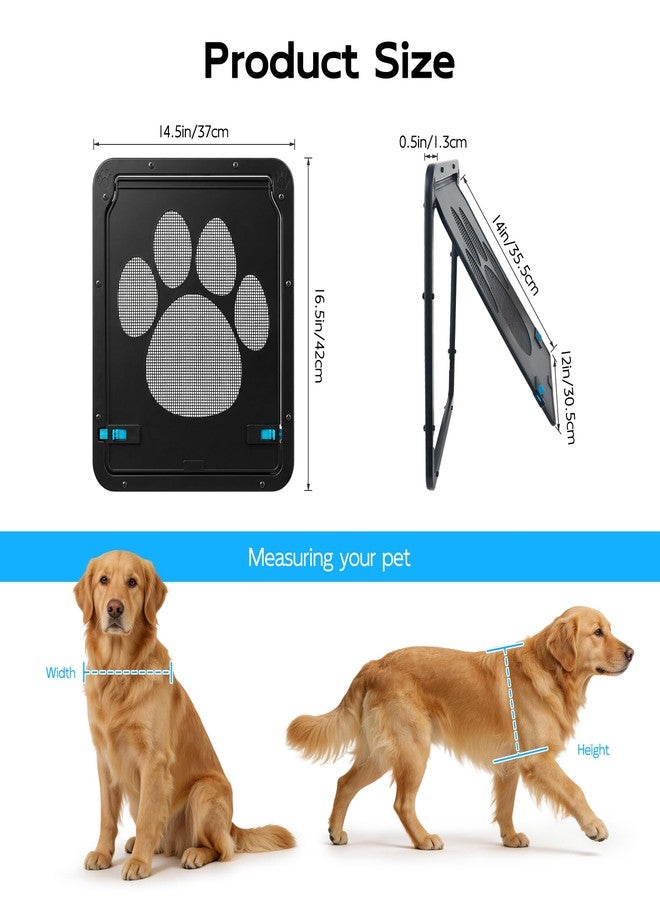 باب PetPrime للكلاب، مناسب للأبواب الشبكية ذات الفتحة الجانبية، مقاس 12×14 بوصة، مزود بقفل وإغلاق تلقائي مغناطيسي، باب كبير للكلاب، مناسب للأبواب الشبكية المنزلقة، سهل التركيب، كبير الحجم. - Image 5